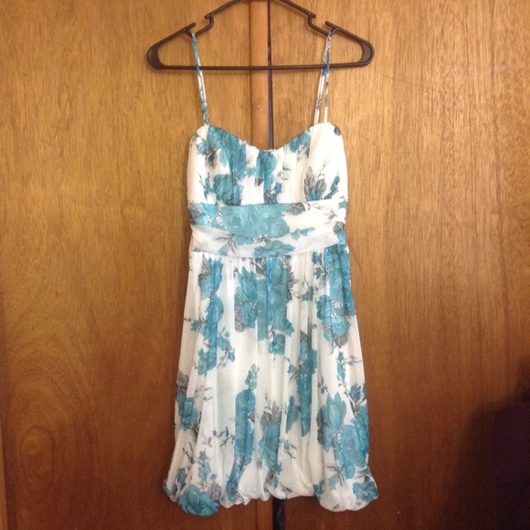 BLUE ROSE STRAP DRESS - Picture 1 of 5